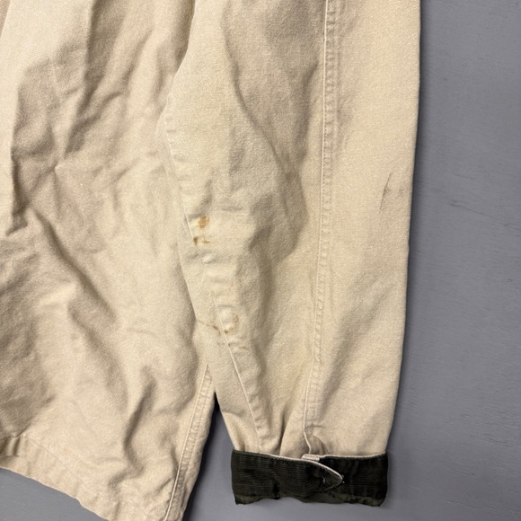 L.L.Bean Vintage Barn Coat Tan 90s Wildlife Print Lining Corduroy Collar XL - Picture 11 of 11